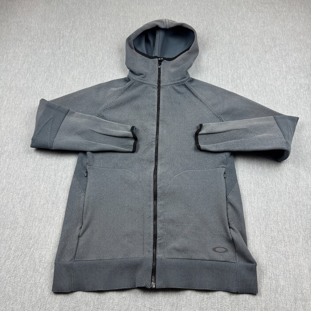 Oakley Hoodie Mens Small Gray RS Shell QD 2.0 Blackout Full Zip Sweatshirt